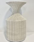 Vase, White & Beige, Textured-Acc440