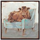 A04a-“Mooving In” Cow, Teal Chair