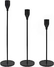 Candle Stands, Black Set of 3-Acc99b