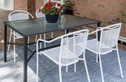 PT14-1, Patio Table Set, White chairs