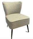 LC14a-Slipper Chair, Greige Herringbone